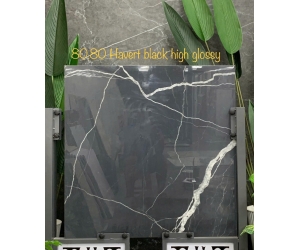 GẠCH ẤN ĐỘ HAVERT BLACK HIGH GLOSSY